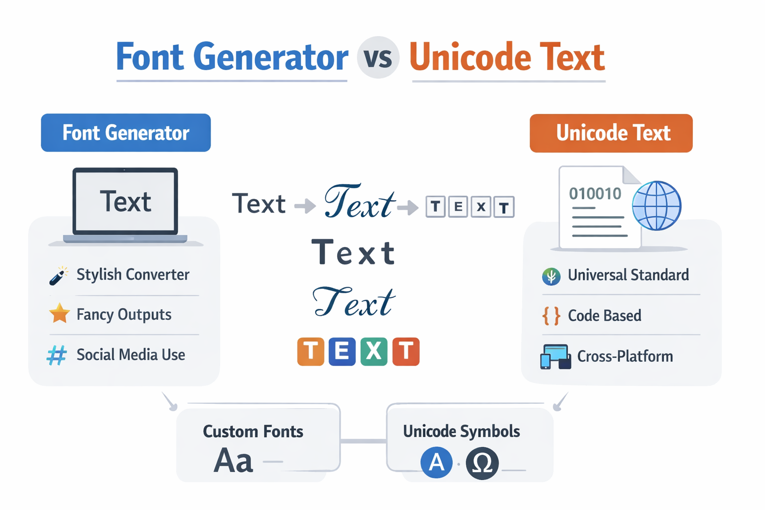 Font Generators and Unicode Text