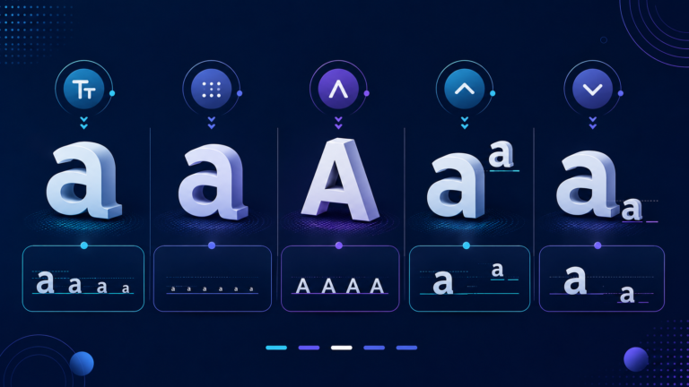 Visual comparison of small text, tiny text, small caps, superscript and subscript styles